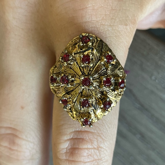 Vintage gold ruby adjustable ring - Picture 3 of 4